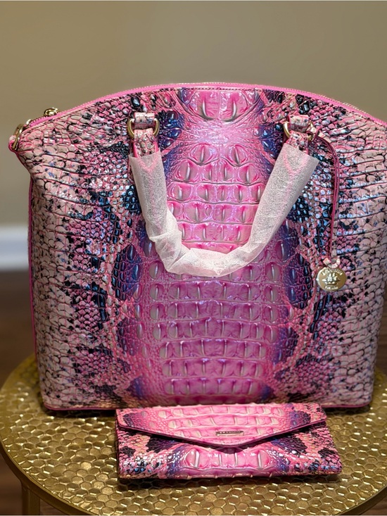 Brahmin Handbags - Brahmin Pink Cobra Large Duxbury Embossed Satchel withMatching Veronica Wallet